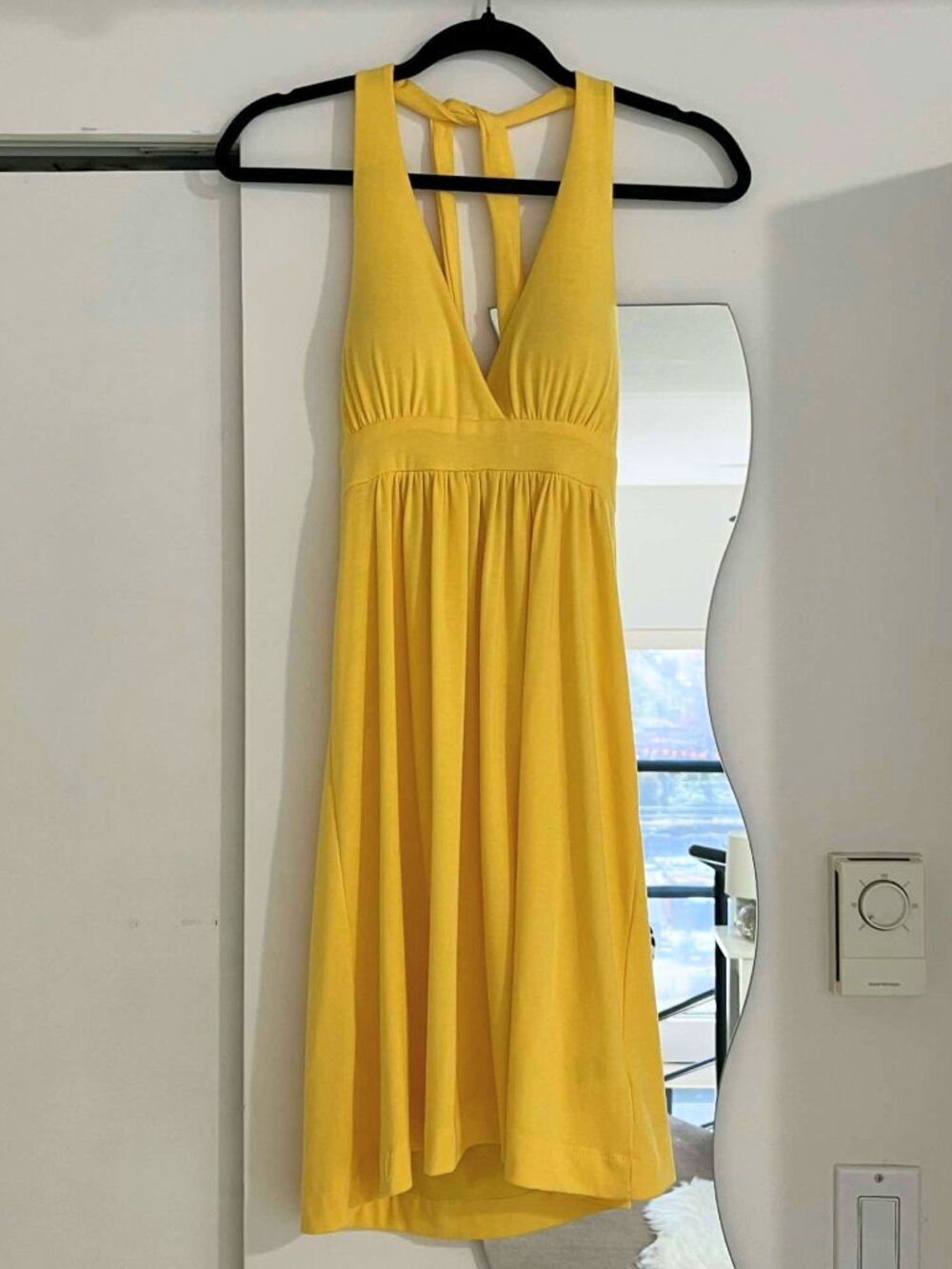 Yellow Vintage Y2K Halter Sundress Small